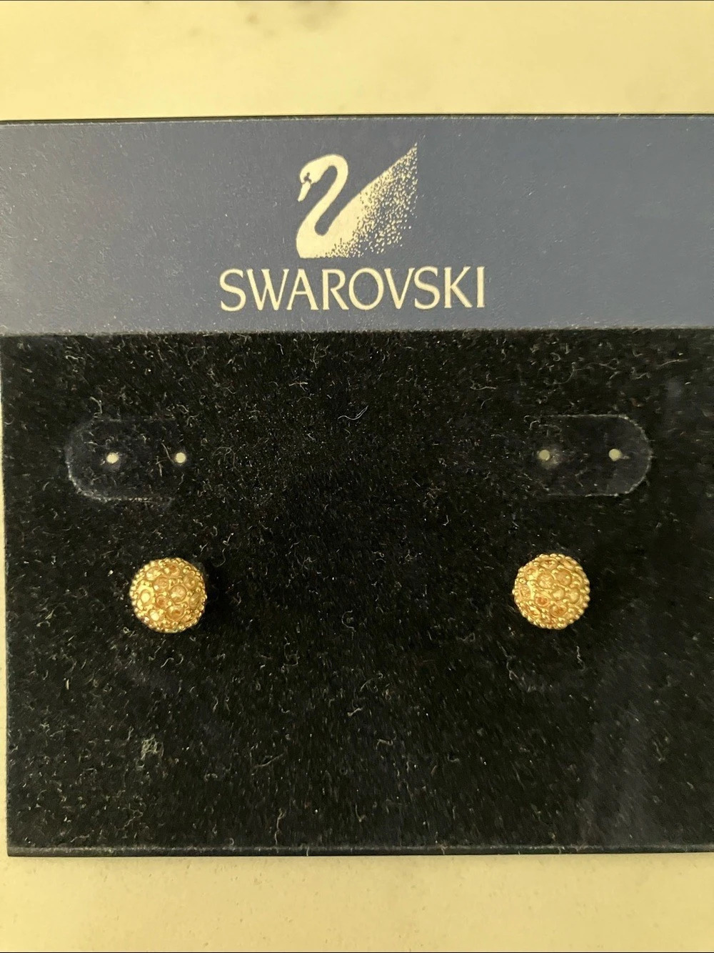 Swarovski Gold Textured Stud Earrings Like New